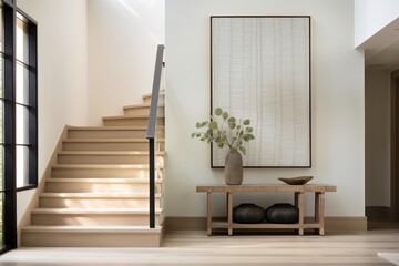 Canvas Print - Foyer architecture staircase furniture.