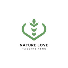 Wall Mural - Natur love logo design vector with modern unique style