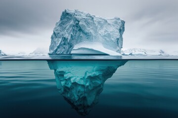 Sticker - Iceberg With Above And Underwater iceberg outdoors nature.