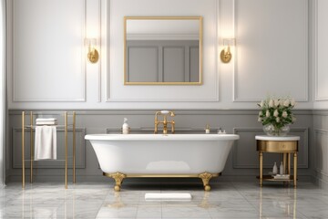 Sticker - Bathroom bathtub luxury floor.