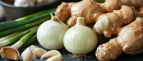 Poster - Fresh Onion with Ginger and Garlic