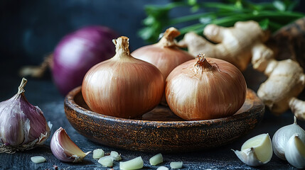 Poster - Fresh Onion with Ginger and Garlic