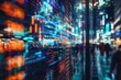 © NatthaphonSiri - Abstract Stock Market Data Display in a City Setting.