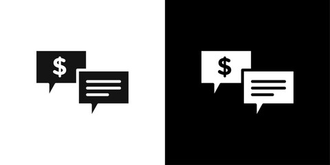 Sticker - business money chat icon line art vector