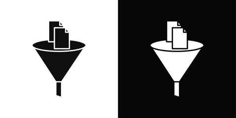 Data filtering icon line art vector