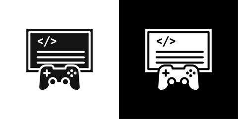 Game developing icon line art vector