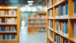 © Daniel - Abstract blurred public library interior space. blurry room with bookshelves by defocused effect. use for background or backdrop in business or education concepts