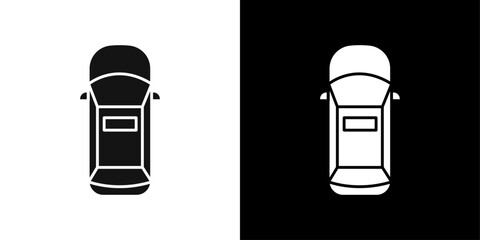 Top view car icon line art vector