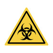 © designer_things - Danger warning board icon, biological hazard. Caution and dangerous area. Yellow sign for safety, hazard shock. Keep out caution warning and risk zone. cartoon illustration