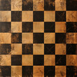 © Isaiah - chessboard checkered pattern black and brown squares game board strategy game texture vintage worn old scratched board game grid rustic wooden abstract