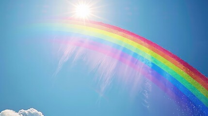 Wall Mural - a radiant rainbow arching across a clear sky, symbolizing hope, diversity, and the spectrum of succe