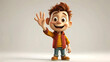© esta - Cartoon character waving hello