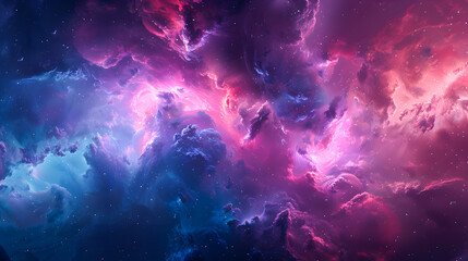 Wall Mural - 3d render, abstract fantasy background of colorful sky with neon clouds