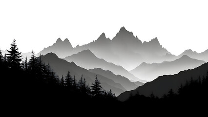 Wall Mural - Mountain range silhouette
