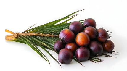 Sticker - A bunch of ripe Saw Palmetto fruits presented against a white background. Saw Palmetto on White Background. Concept Product Photography,