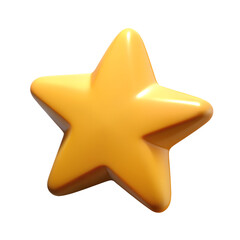 Wall Mural - 3d star icon with plastic style for rating symbol. isolated star sign as a design element