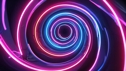 Canvas Print - Neon spiral animation
