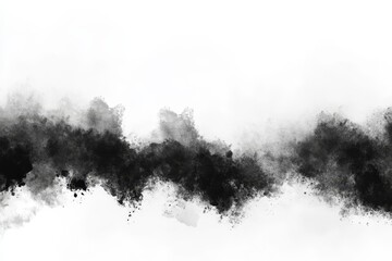 Aufkleber - Black smoke isolated on a white background with a realistic appearance