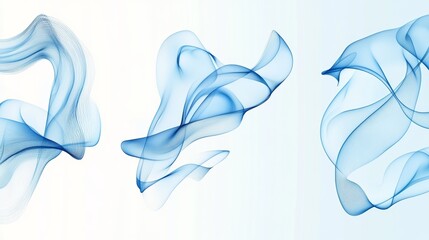 Aufkleber - The white air flow effect is on a transparent background and represents a fresh cold breeze blowing wave and swirling. A clean cool breeze stream can be seen.