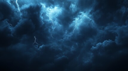 Aufkleber - On a transparent background, there are black storm clouds with lightning and smoke.