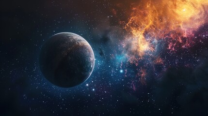 Poster - A Distant Planet Amidst a Cosmic Nebula