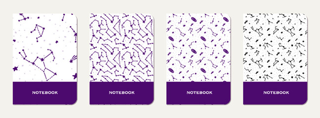 Wall Mural - note book cover design. cosmic pattern for kids.