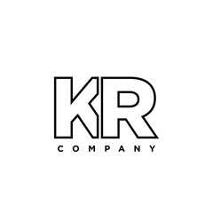 Wall Mural - Letter K and R, KR logo design template. Minimal monogram initial based logotype.