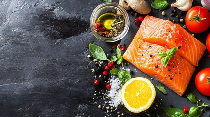 Fresh Salmon Ingredients for Cooking