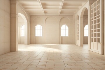 Wall Mural - Inside castle empty architecture building flooring.