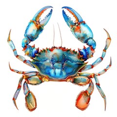 Wall Mural - Vibrant watercolor crab illustration