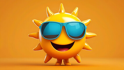 Cartoon sun wearing sunglasses
