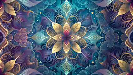 Wall Mural - abstract background with flowers