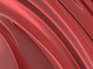 Wall Mural - Red satin background. Curved red cloth texture