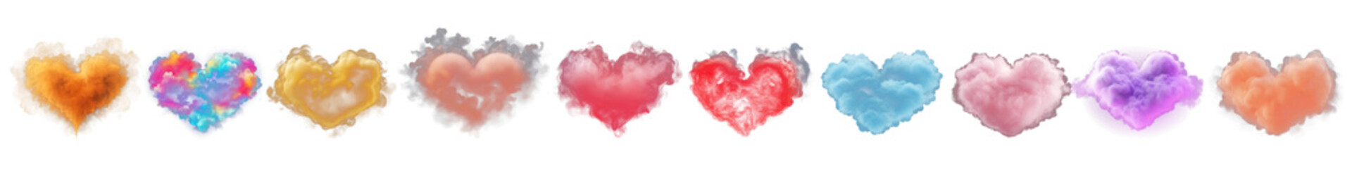 Sticker - Heart overlay effect png cut out element set