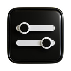 3D Icon of Horizontal Adjustment Setting Symbol for User Interface Design. 3D Rendering