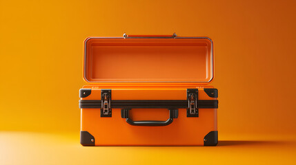 3D Render of the toolbox on the orange background