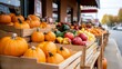 © Alpha - Charming village marketplace, pumpkins and fall produce, friendly vendors, inviting scene