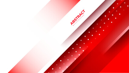 Sticker - red and white diagonal shapes composition background with glitter