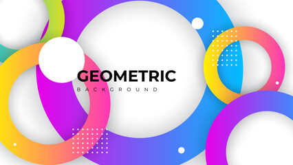 Wall Mural - colorful geometric abstract background with circles