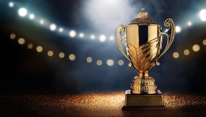 champion golden trophy for winner background. success and achievement concept. sport and cup award t