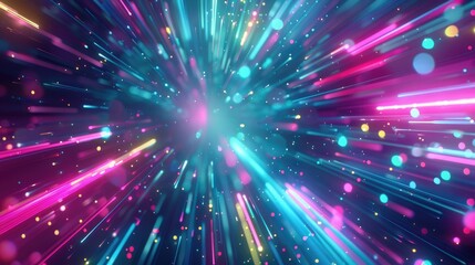 colorful neon lights exploding, elegant wallpaper, ai generated image