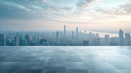 Canvas Print - Cityscape View from Rooftop