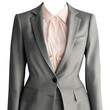 © Sippung - Light gray women’s business suit jacket with pink blouse for formal photos or ID documents with transparent background clipart