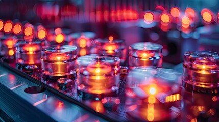 Wall Mural - A close-up of superconducting qubits on a silicon wafer, showcasing the material science breakthroughs in quantum computing.