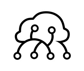 Wall Mural - cloud technology icon vector on white background.cloud computing icon