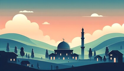 Wall Mural - masjid illustration