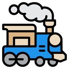 Poster - steam train or locomotive filled outline icon