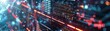 © Thamonchanok - Abstract digital background with vibrant neon lines and data streams, ideal for technology and futuristic themes.