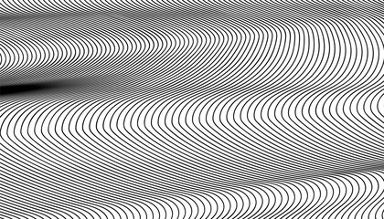 Poster - Black and white dynamic wavy pattern. Abstract vector illustration for background. Graphic resources element. Vector Format Illustration 