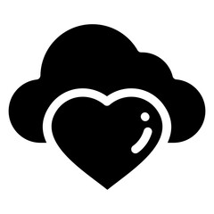 Poster - Heart Cloud Icon Element For Design